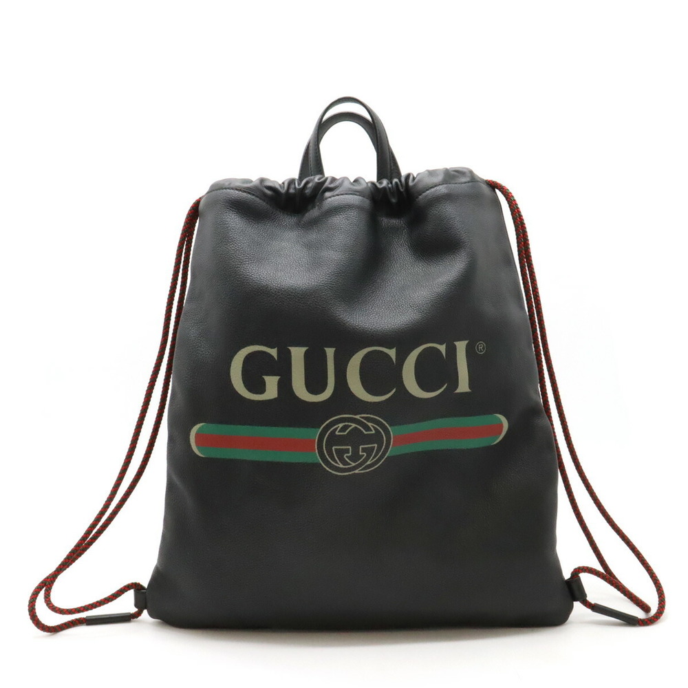 Gucci Backpack Leather Drawstring Print Black - image 2